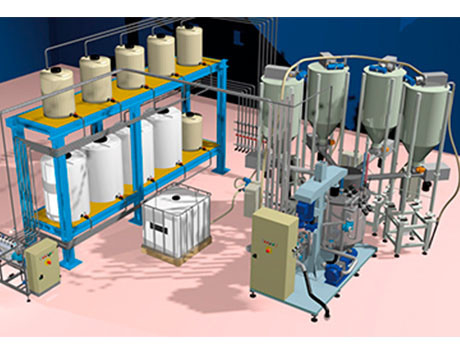 Sistema di mescolanza di dosaggio liquido per industria chimica