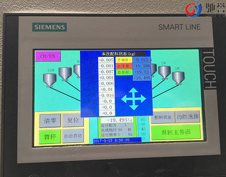 Macchina di dosaggio d'ammucchiamento automatica degli additivi per l'espulsore SPC del tubo del PVC che pavimenta la linea di produzione