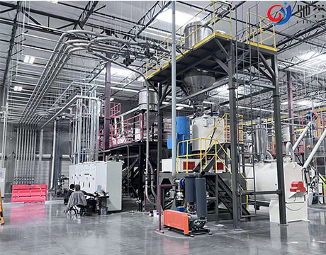 Sistema di miscelazione di dosaggio automatico dell'alimentazione per la linea di estrusori a pavimento SPC/WPC/LVT